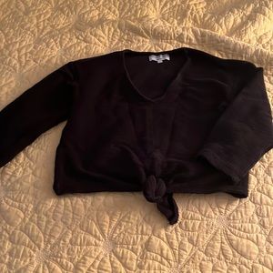 Madewell Texture & Thread Black Cropped Sweater